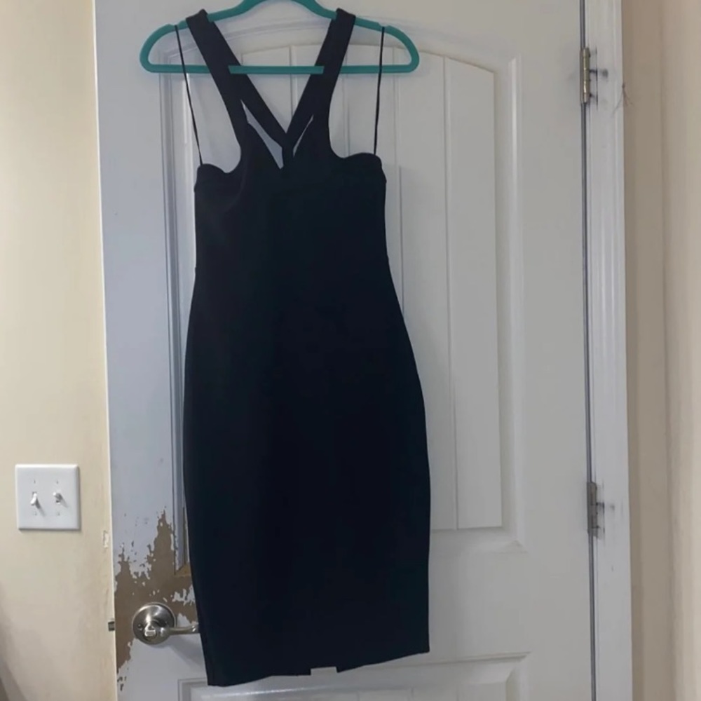 Cross cross little black dress